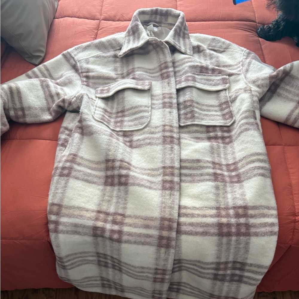H&M Plaid Jacket in Cream and Pink
